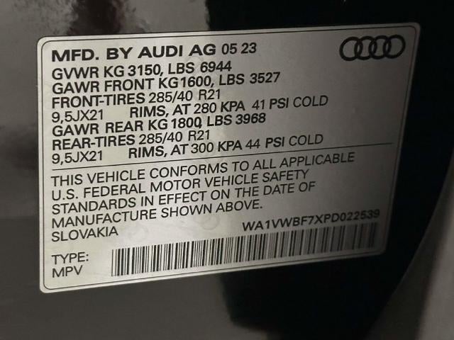 2023 Audi SQ7 Prestige TFSI quattro Tiptronic